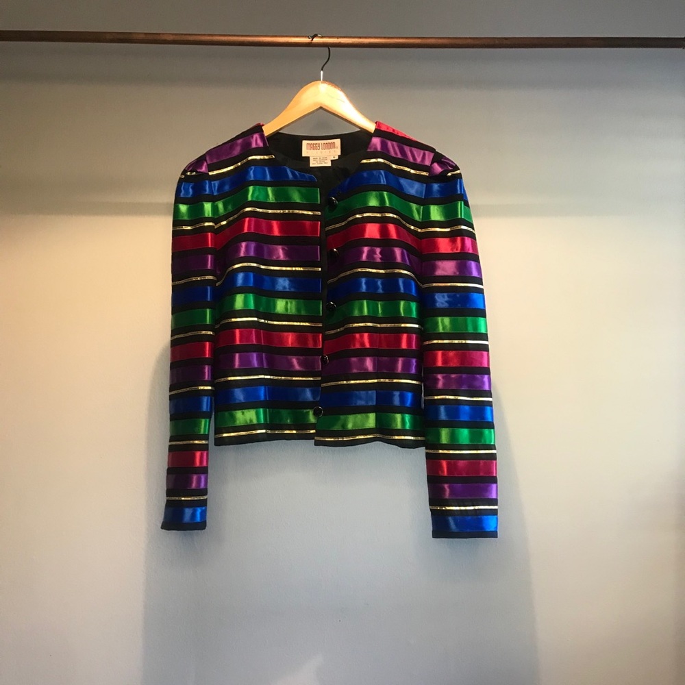 Vintage 80s or 90s MAGGY LONDON ribbon   jacket